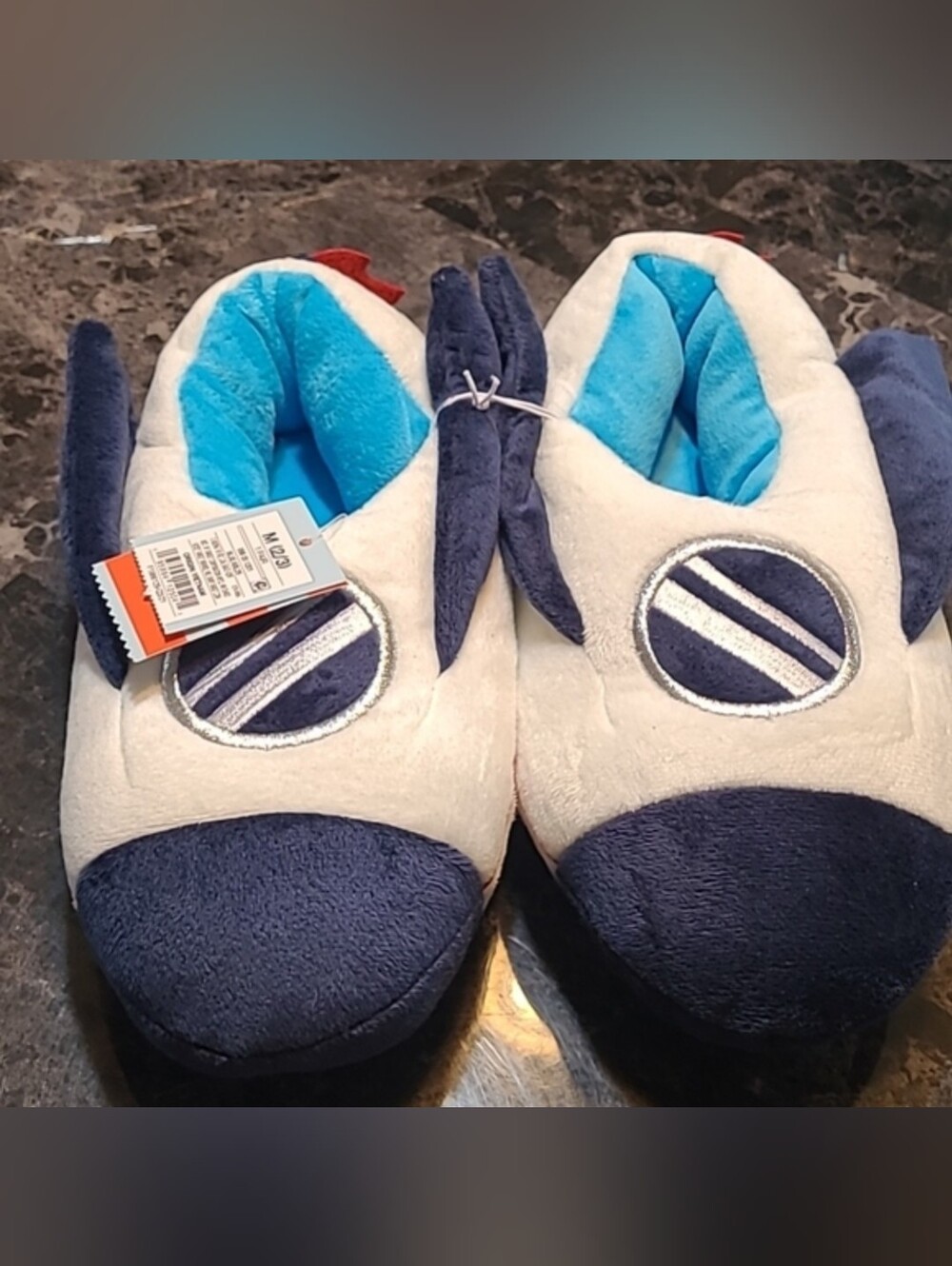New! Cat & Jack Kids Medium 2/3 spaceship rocket cozy warm winter slippers